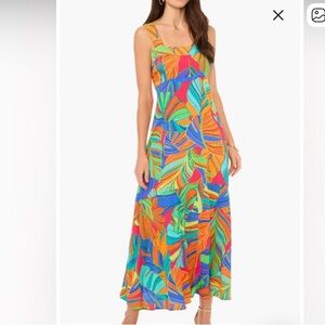 1.STATE Women's Sleeveless Square Neck Floral Print Maxi Dress | M